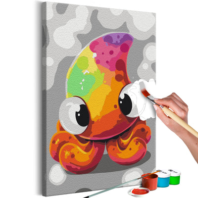 Kanva uz audekla "izkrāso pēc cipariem" - Funny Octopus 40x60 cm Artgeist