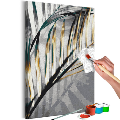Kanva uz audekla "izkrāso pēc cipariem" - Golden Palm Tree 40x60 cm Artgeist