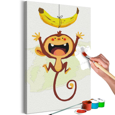 Kanva uz audekla "izkrāso pēc cipariem" - Hungry Monkey 40x60 cm Artgeist