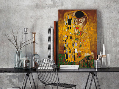 Kanva uz audekla "izkrāso pēc cipariem" - Klimt: The Kiss 40x60 cm Artgeist