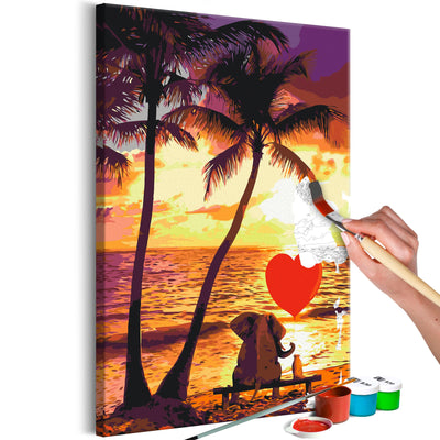 Kanva uz audekla "izkrāso pēc cipariem" - Love and Sunset 40x60 cm Artgeist
