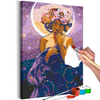 Kanva uz audekla "izkrāso pēc cipariem" - Moon Woman 40x60 cm Artgeist