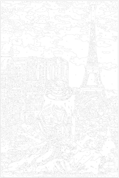 Kanva uz audekla "izkrāso pēc cipariem" - Parīze - Eifeļa torņa skats 40x60 cm n-A-0204-d-a