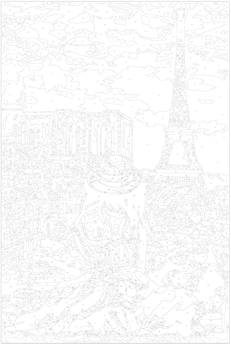 Kanva uz audekla "izkrāso pēc cipariem" - Parīze - Eifeļa torņa skats 40x60 cm n-A-0204-d-a