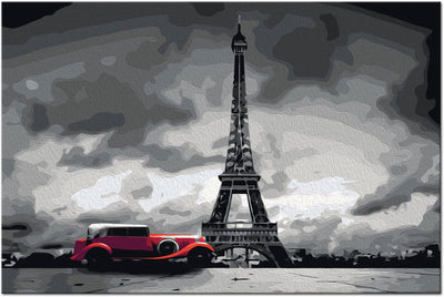 Kanva uz audekla "izkrāso pēc cipariem" - Parīze (Sarkanais limuzīns) 60x40 cm n-A-0209-d-a
