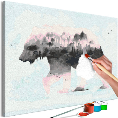 Kanva uz audekla "izkrāso pēc cipariem" - Pastel Teddy Bear 60x40 cm Artgeist