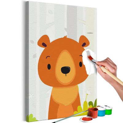 Kanva uz audekla "izkrāso pēc cipariem" - Teddy Bear in the Forest 40x60 cm Artgeist