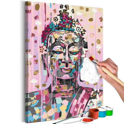 Kanva uz audekla "izkrāso pēc cipariem" - Thinking Buddha 40x60 cm Artgeist