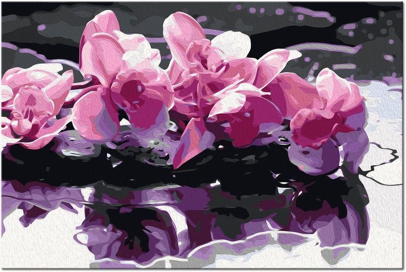 Kanva uz audekla "izkrāso pēc cipariem" - Violetā orhideja 60x40 n-A-0208-d-a