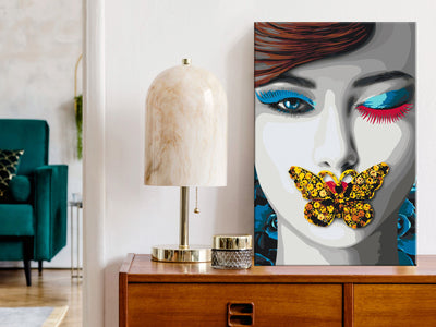 Kanva uz audekla "izkrāso pēc cipariem" - Winking Woman 40x60 cm Artgeist