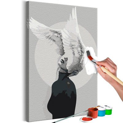 Kanva uz audekla "izkrāso pēc cipariem" - Woman With Wings 40x60 cm Artgeist