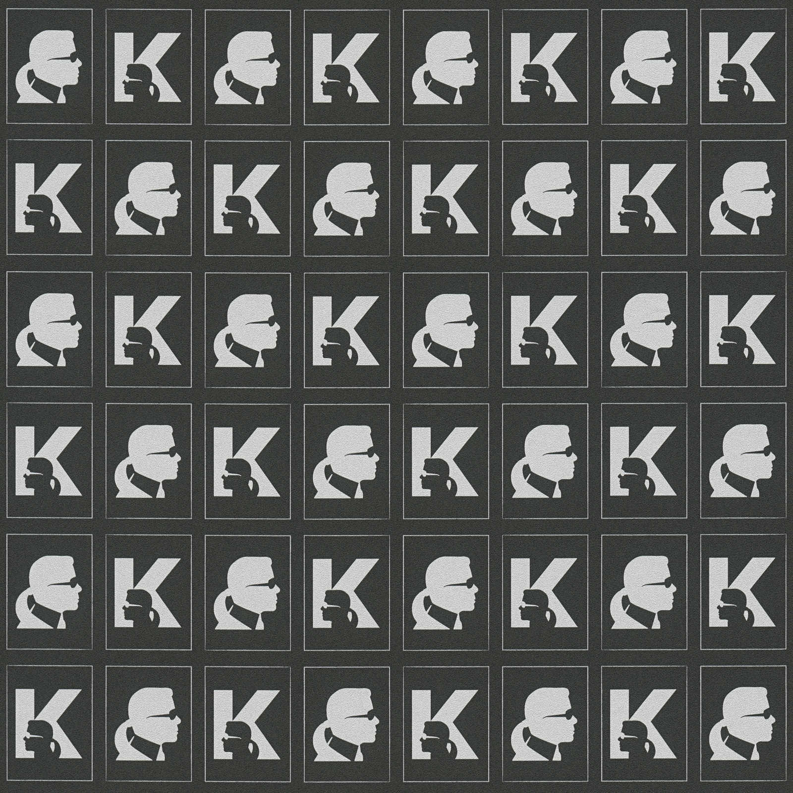 Karl LAGERFELD tapetes ar profila rakstu - melnas 378423 AS Creation
