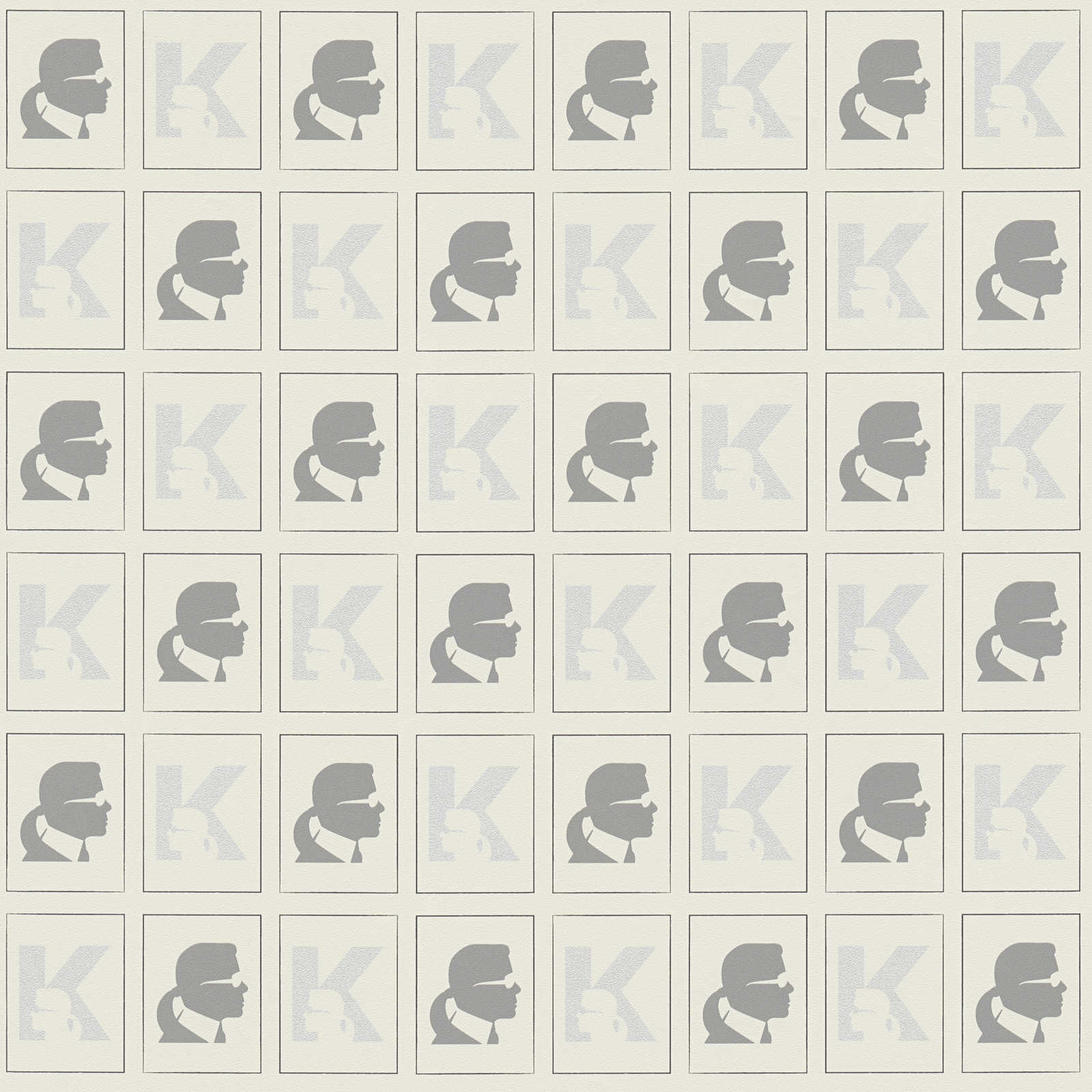 Karl LAGERFELD tapetes ar profila rakstu - pelēkas, 378422 AS Creation