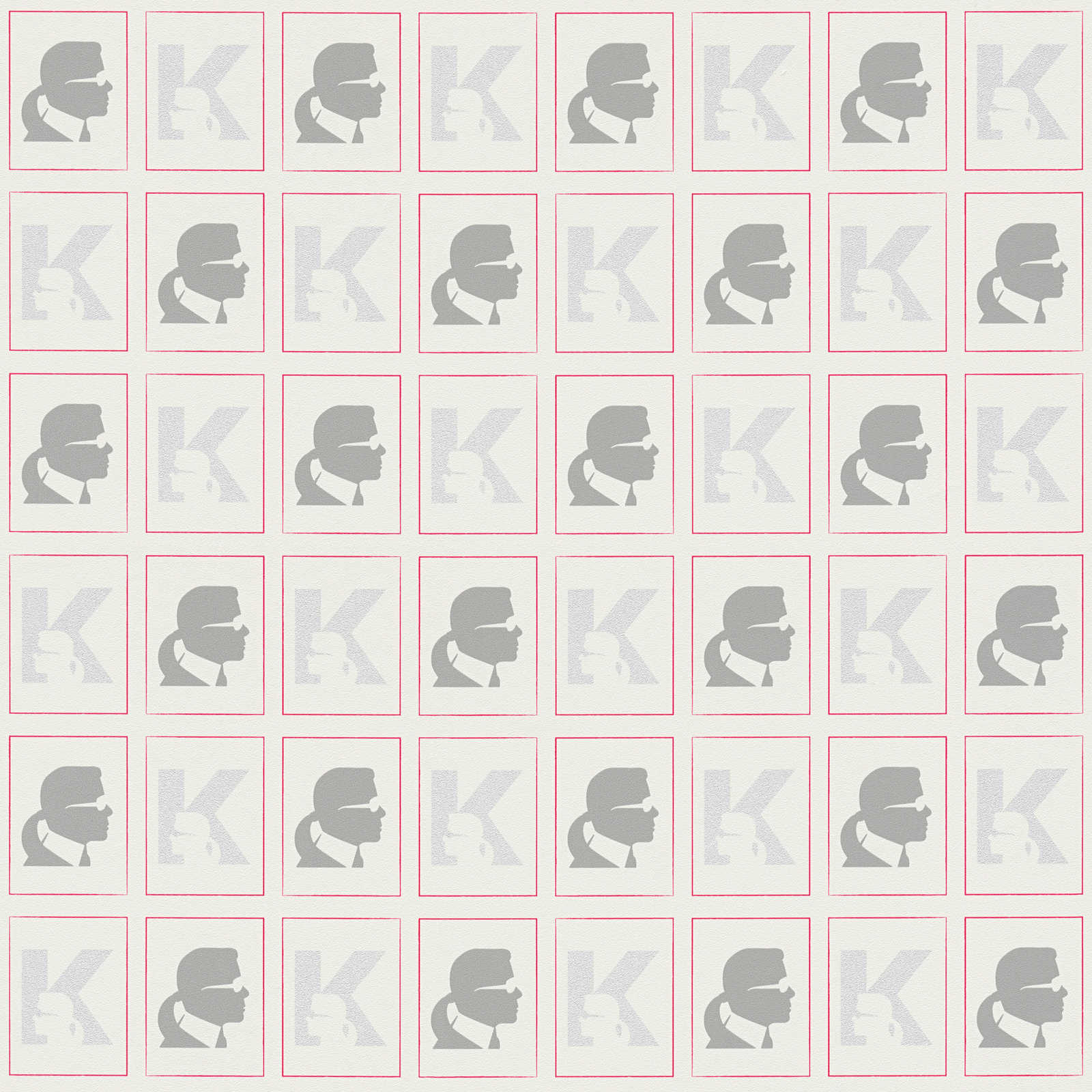 Karl LAGERFELD tapetes ar profila rakstu - pelēkas, baltas 378421 AS Creation