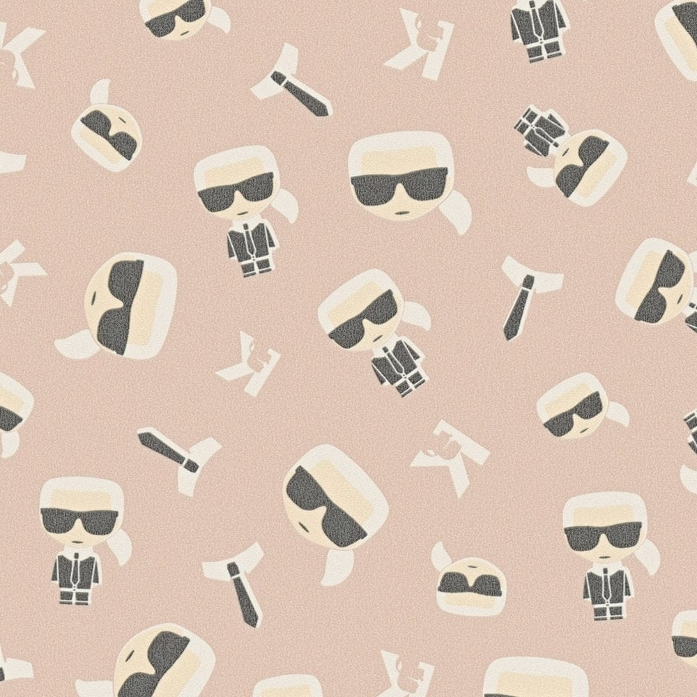 Karl LAGERFELD tapetes, komiksu dizains – bēšā krāsā 378438 AS Creation