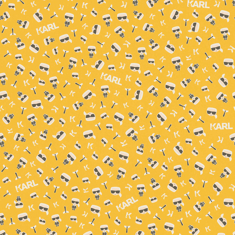 Karl LAGERFELD tapetes, komiksu dizains – dzeltenā krāsā, 1343102 AS Creation