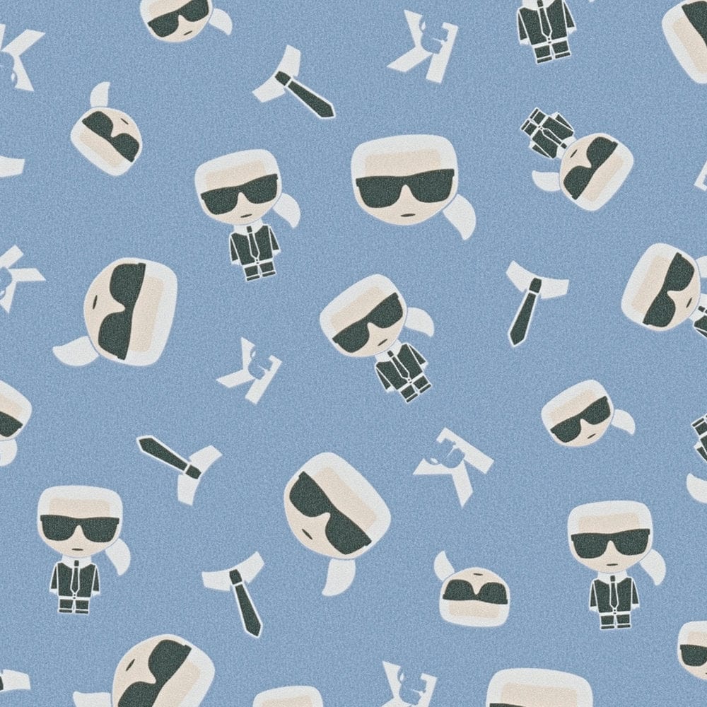 Karl LAGERFELD tapetes, komiksu dizains – zilā krāsā 378431 AS Creation