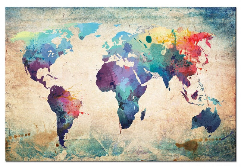 Krāsaina pasaules karte [Korķa tāfele] Tapetenshop.lv