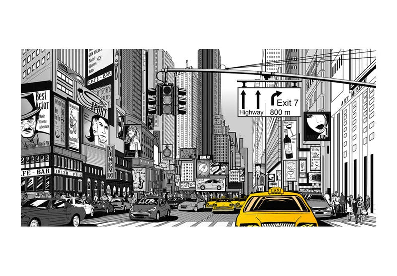 Lielformāta fototapetes - Dzeltenie taksometri Ņujorkā 550x270 cm G-ART