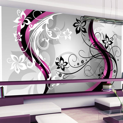 Lielformāta fototapetes - Mākslinieciskās puķes (rozā) (500x280 cm) G-ART