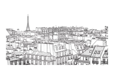 Lielformāta fototapetes - Parīzietes skiču burtnīca (550x270 cm) G-ART