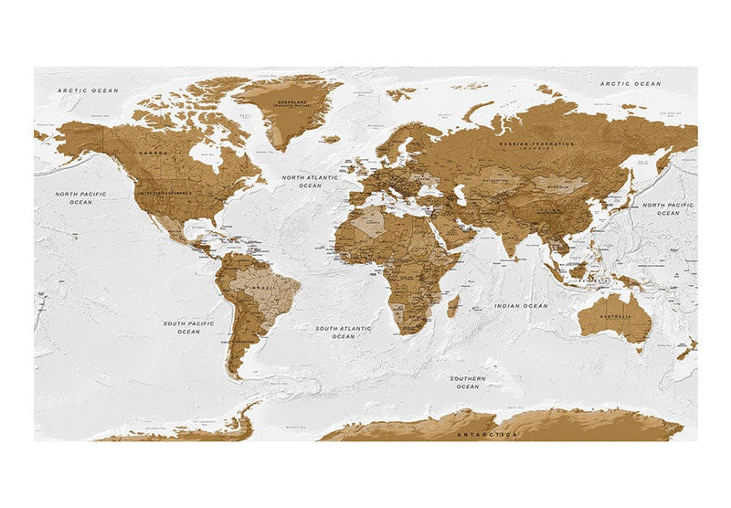 Lielformāta fototapetes - Pasaules karte: Baltā okeāna pasaule II (500x280 cm) G-ART