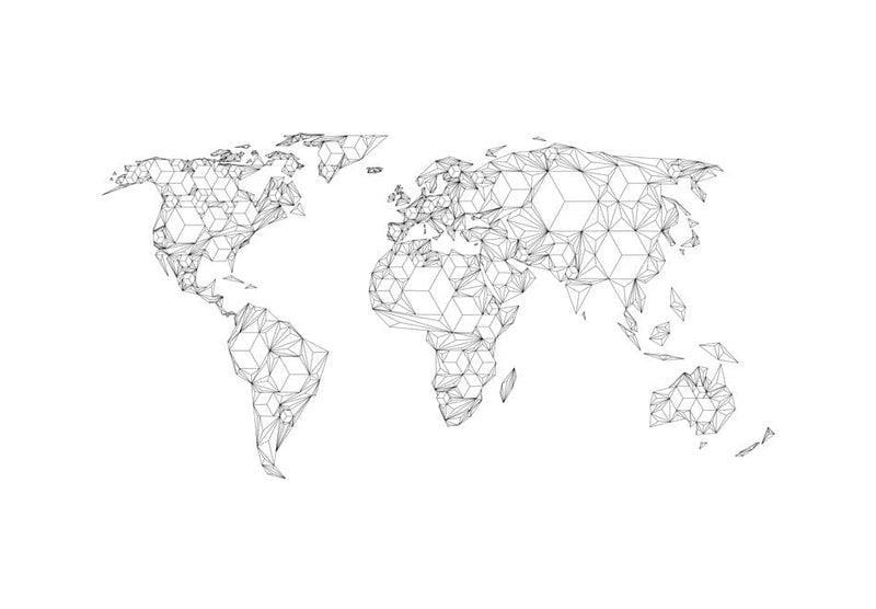Lielformāta fototapetes - Pasaules karte - baltas krāsas (550x270 cm) G-ART