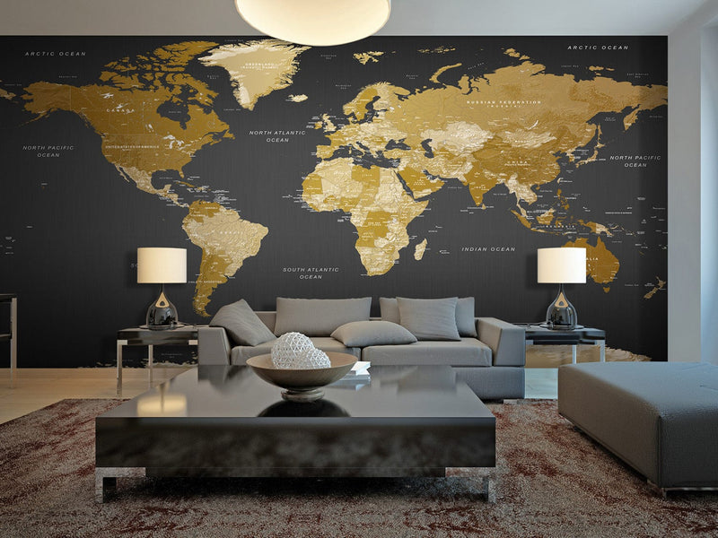 Lielformāta fototapetes - Pasaules karte: Mūsdienu ģeogrāfija II (500x280 cm) G-ART