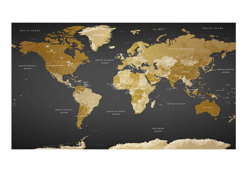 Lielformāta fototapetes - Pasaules karte: Mūsdienu ģeogrāfija II (500x280 cm) G-ART
