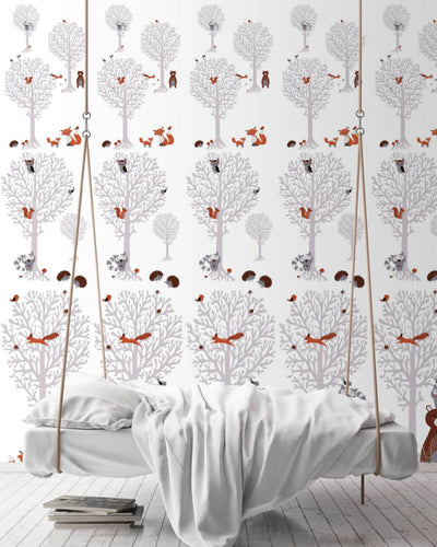 Meiteņu istabas tapetes ar meža dzīvniekiem 1350635 Bez PVC AS Creation
