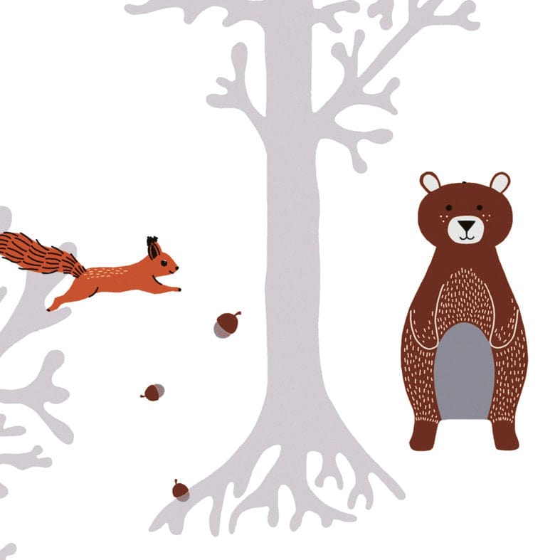 Meiteņu istabas tapetes ar meža dzīvniekiem, 381341, Bez PVC 🌿 AS Creation
