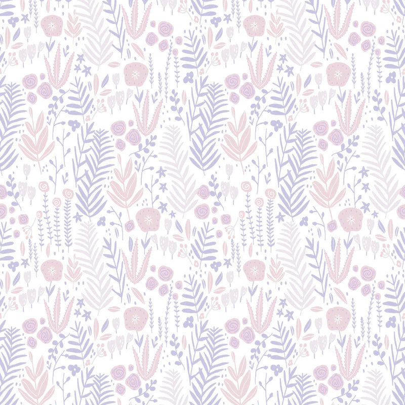 Meiteņu istabas tapetes ar puķēm - violeta, rozā, balta, 1350375 Bez PVC AS Creation