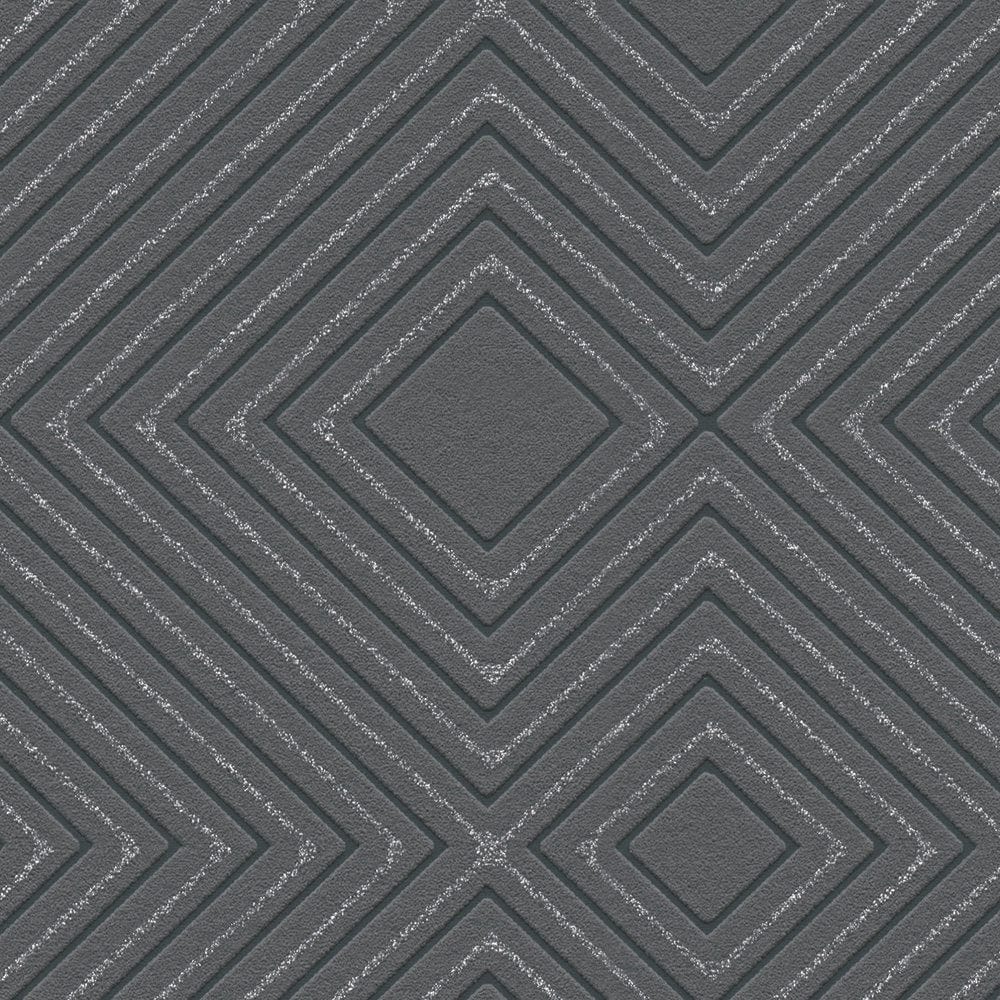 377581 Melnas tapetes ar ģeometrisku rakstu, metālisku spīdumu 377581 AS Creation