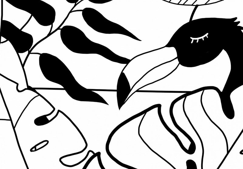Melnbaltas fototapetes bērnistabai - Laimīgi džungļi, 143563 G-ART