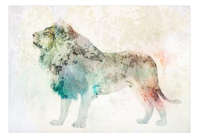 Modernas fototapetes ar lauvu - Krāsains karalis (127551) G-ART