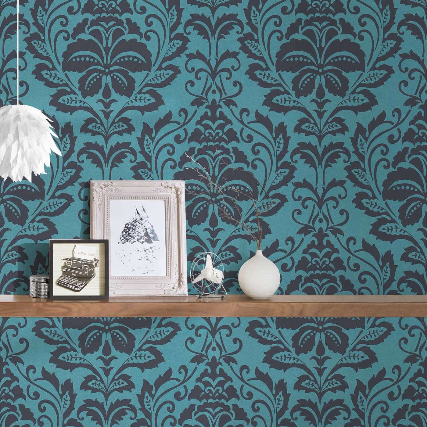 Neo-klasiskās tapetes zilā krāsā AS 369105 Tapetenshop.lv