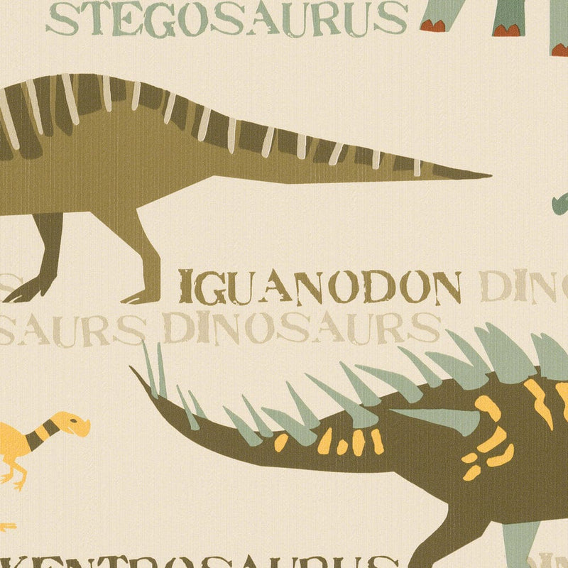 Papīra tapetes ar dinosauriem 93633-1, bēšos toņos  AS Creation