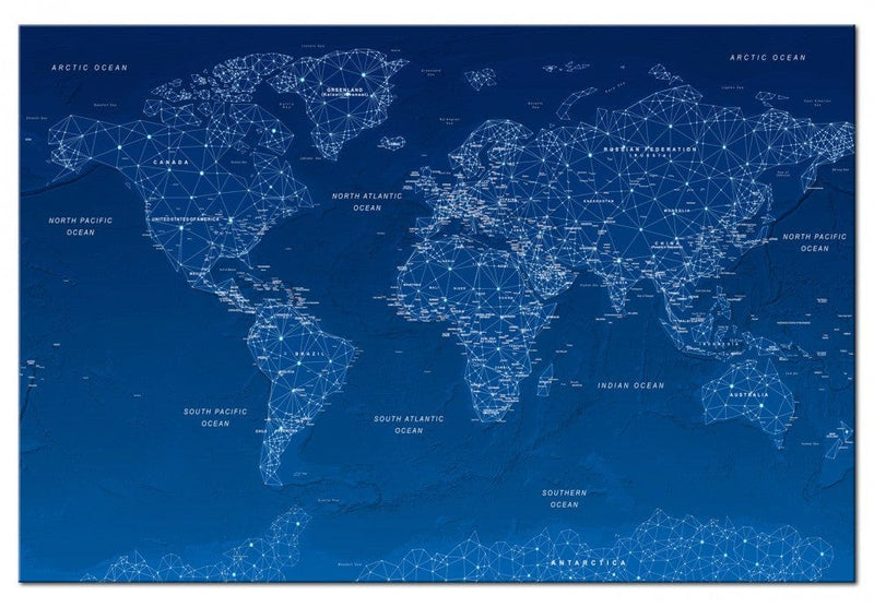 Pasaules karte: savienojumi [Korķa tāfele] Tapetenshop.lv