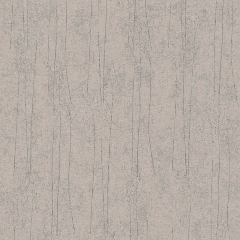 Pelēkas flizelīna tapetes ar dabas dizainu Scandi stilā, 1362141 AS Creation