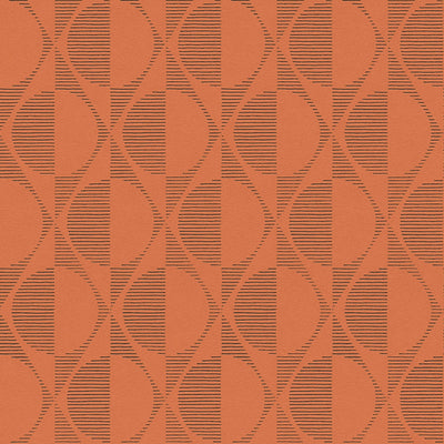 Retro tapetes ar apļa un rombveida rakstu oranžā krāsā, 374784 AS Creation