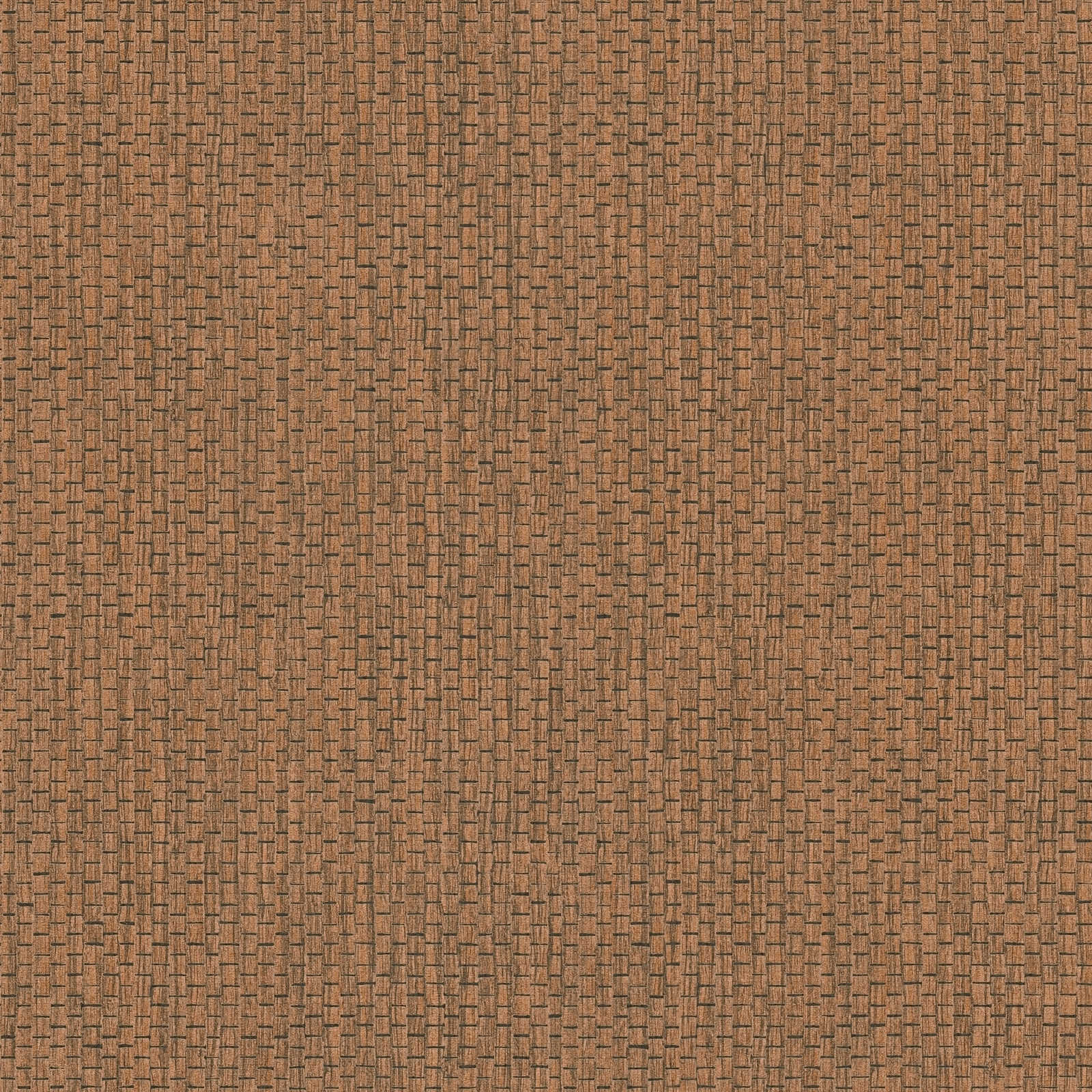 Sarkanbrūnas tapetes ar rafijas motīvu, 386127 AS Creation