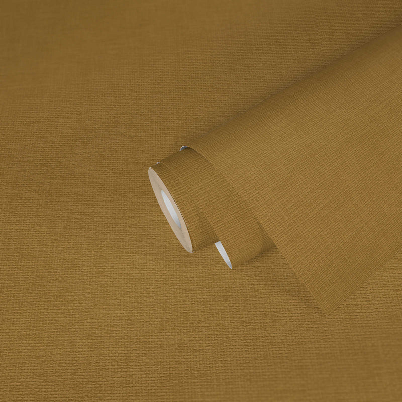 Sinepju dzeltenas krāsas tapetes ar auduma faktūru, 1362130 AS Creation