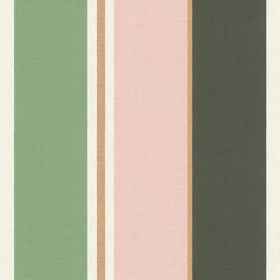 Strīpainas tapetes RASCH zaļā un rozā krāsā, 2034624 RASCH