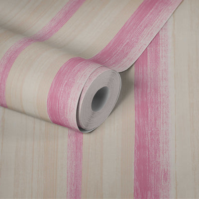 Svītrainas tapetes - smilšu un rozā krāsā 1240666