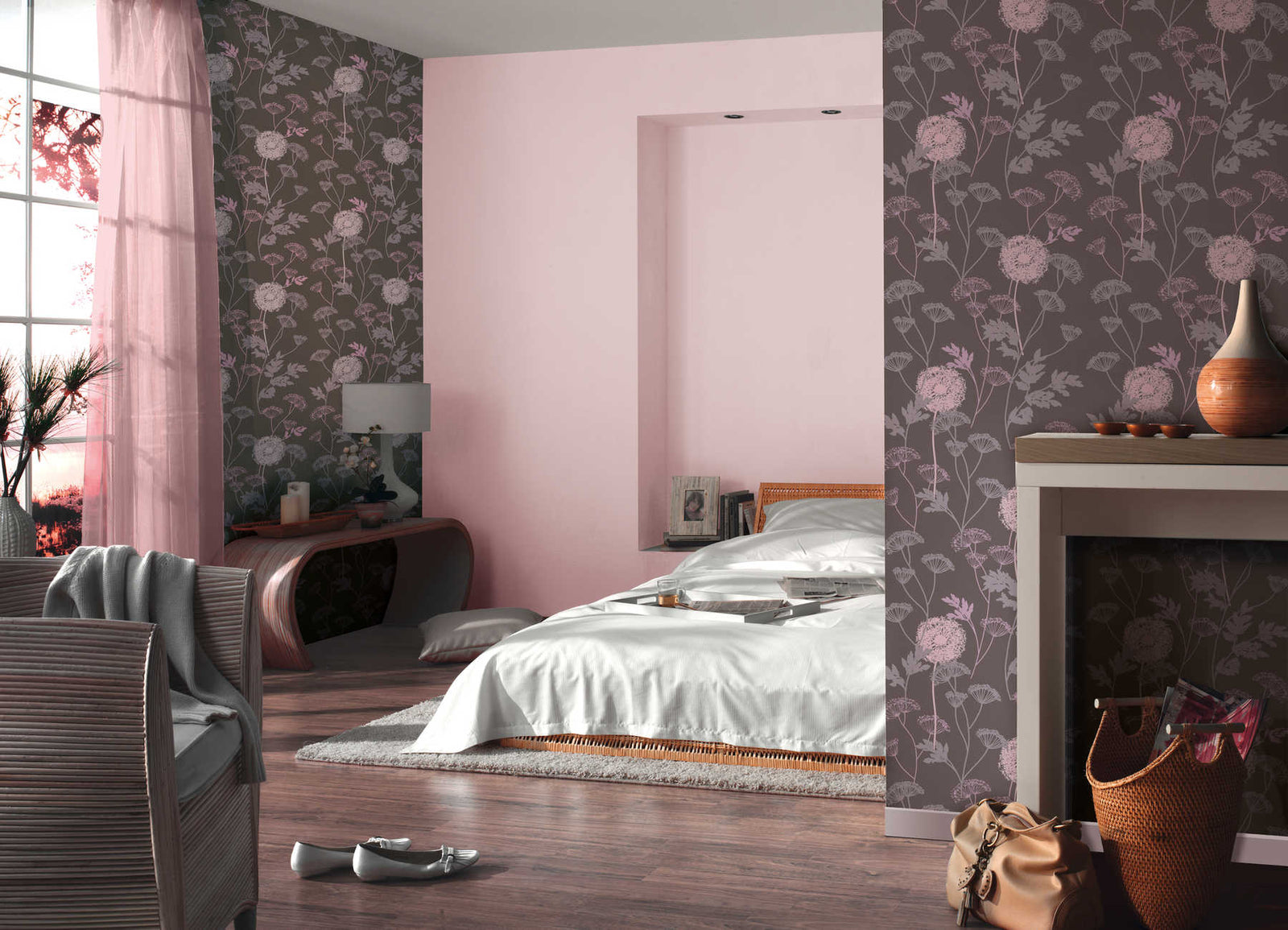 Vienkrāsainas matētas tapetes maigi rozā toņos AS 303219 AS Creation