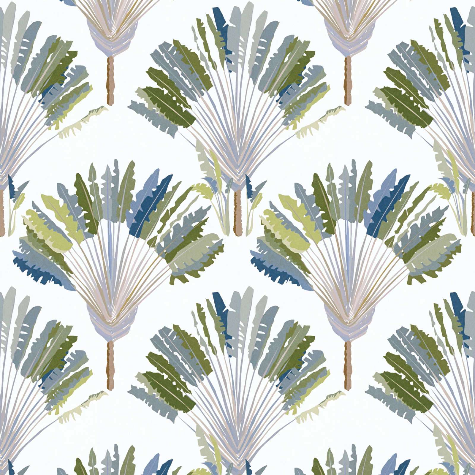 Tapetes ar palmu lapām un ziemcietēm abstraktā rakstā AS 377081  AS Creation