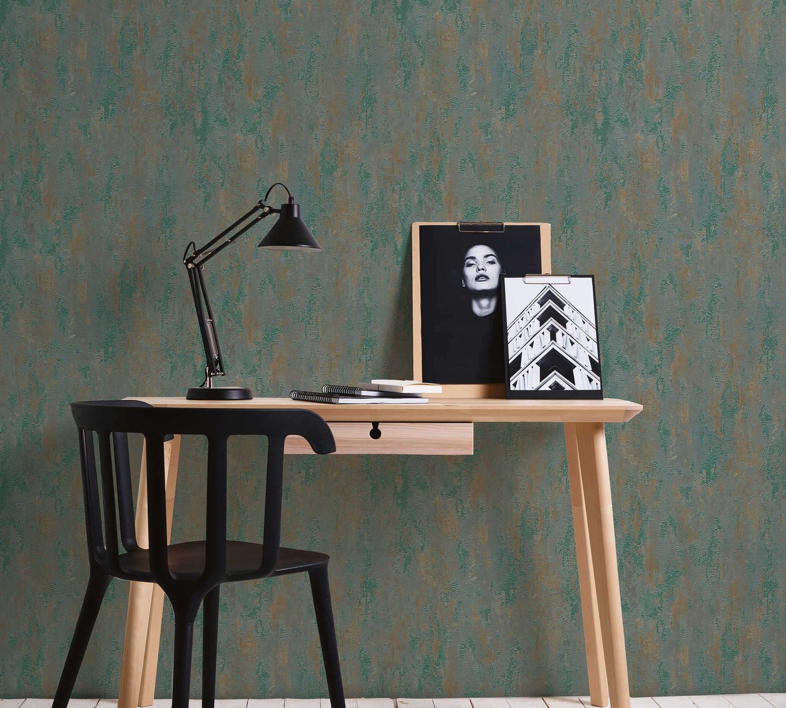 Tapetes ar novecojošo efektu  brūns, zaļš, metālisks  AS 326512 AS Creation