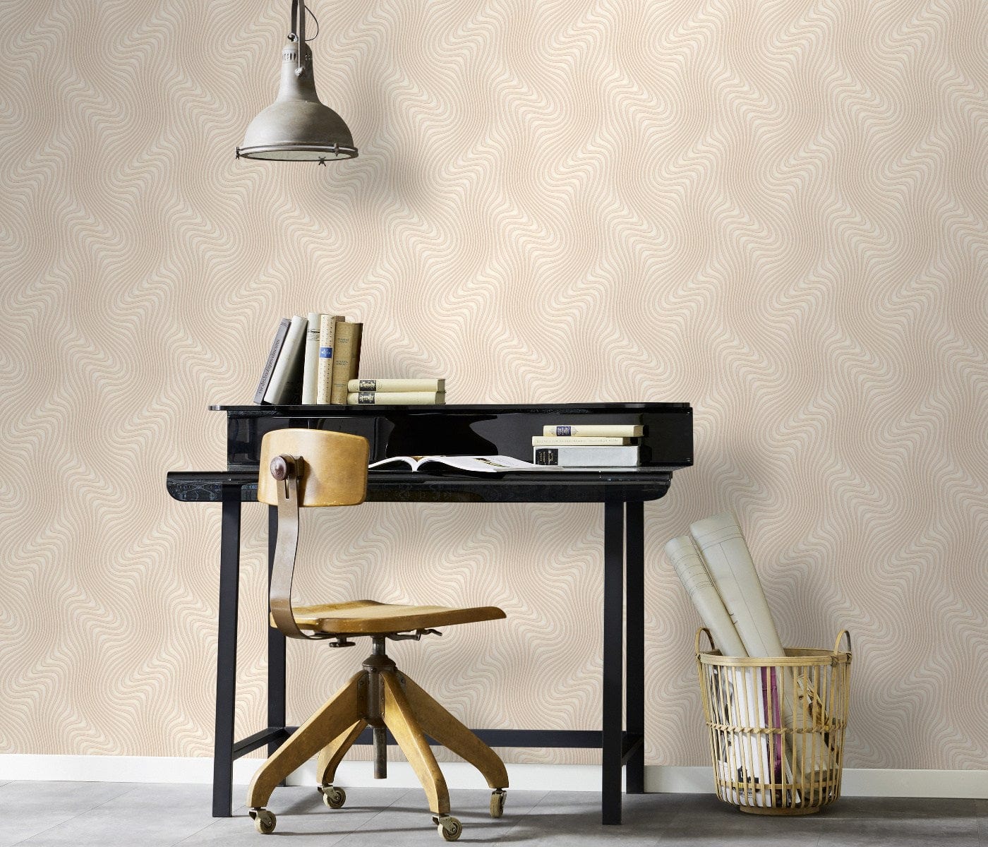 Tapetes ar abstraktu viļņu motīvu bēšā krāsā - 3675512 Erismann