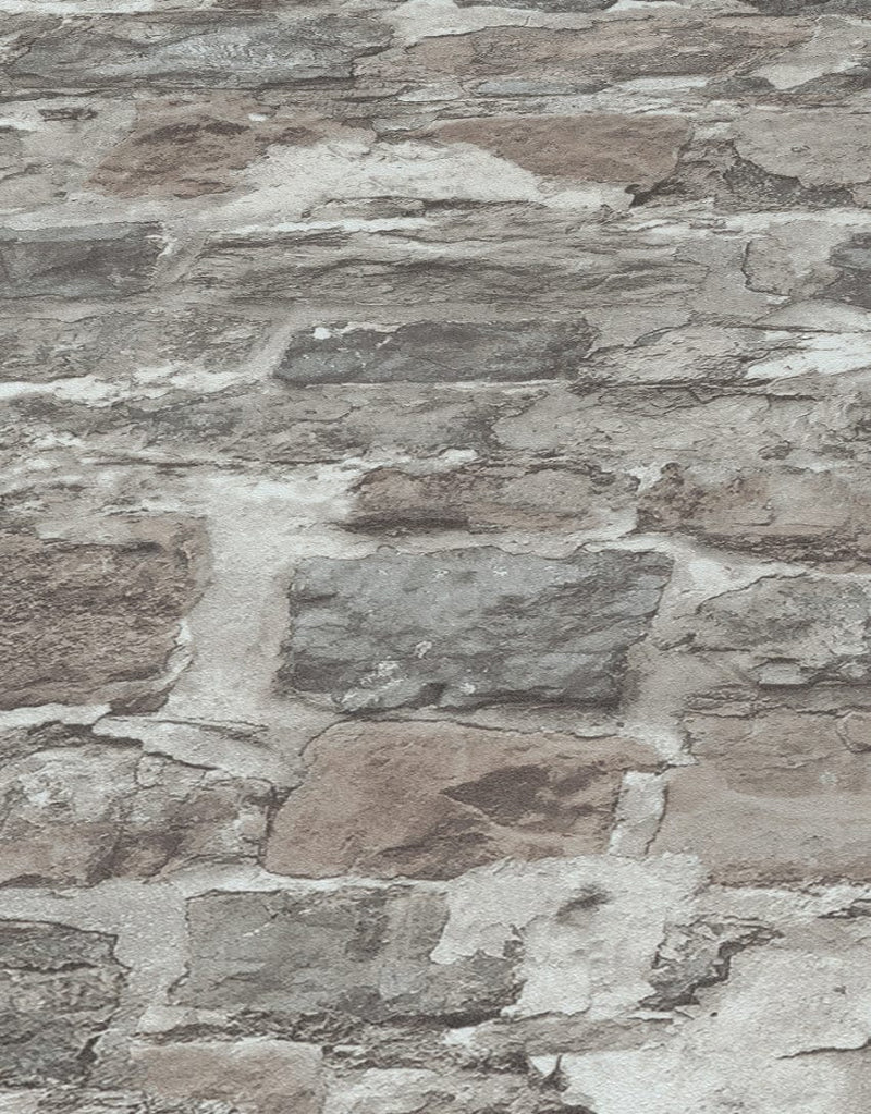 Tapetes ar akmens rakstu pelēkā krāsā, 3663062 Erismann