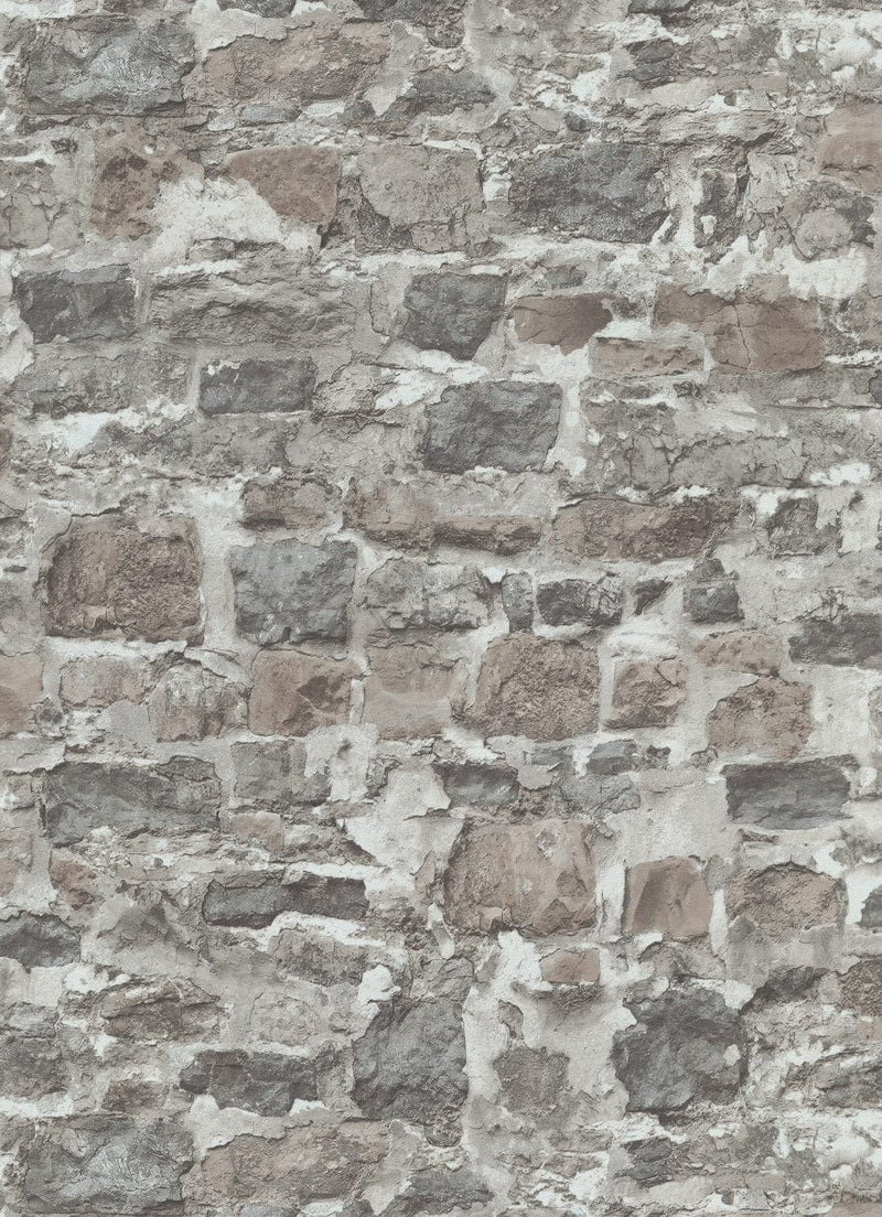 Tapetes ar akmens rakstu pelēkā krāsā, 3663062 Erismann